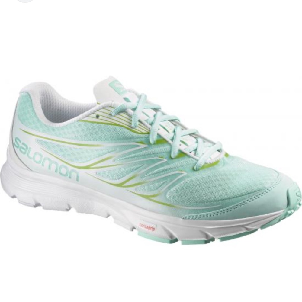 SALOMON WOMEN SENSE LINK LIME GREEN WHITE RUNNING WALKING HIKING TRAIL SHOE SZ 7